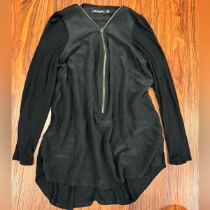Trouvé Black Blouse with Zipper